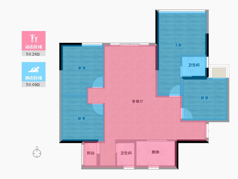 山东省-济南市-未来花园城-90.55-户型库-动静分区