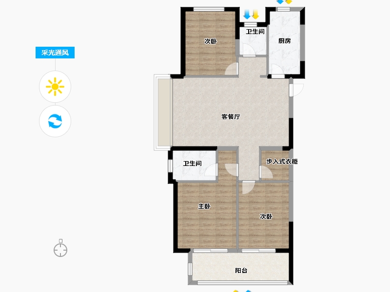 江苏省-常州市-铂悦春秋-98.00-户型库-采光通风