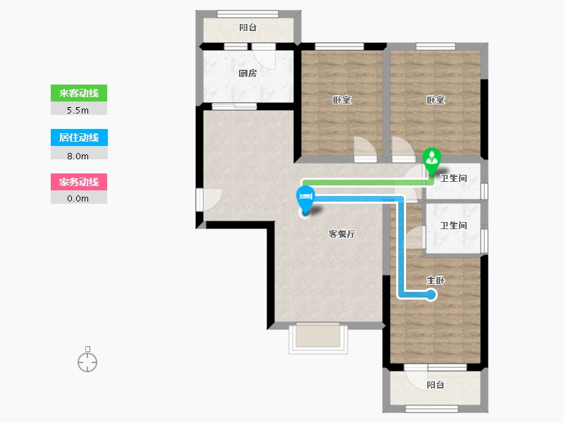 湖南省-株洲市-新华联广场-105.00-户型库-动静线