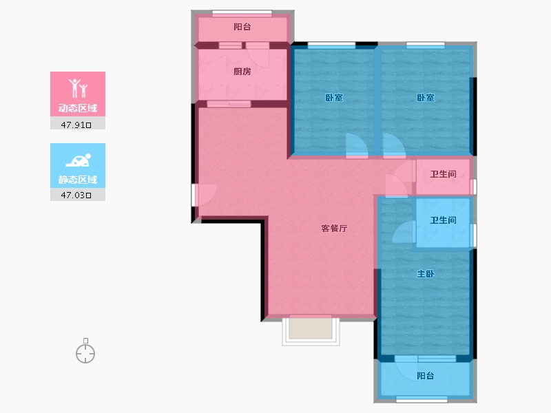 湖南省-株洲市-新华联广场-105.00-户型库-动静分区