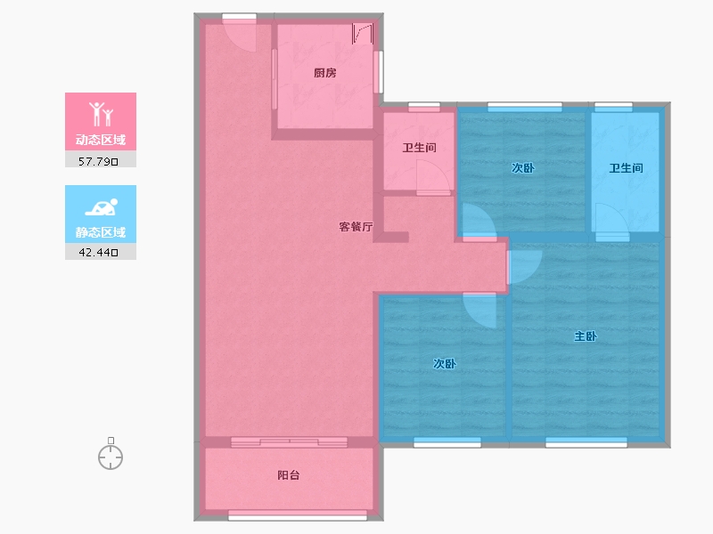 山西省-晋城市-泷泽花城-90.00-户型库-动静分区