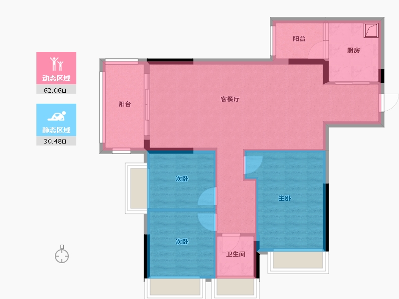 贵州省-贵阳市-上观-85.00-户型库-动静分区