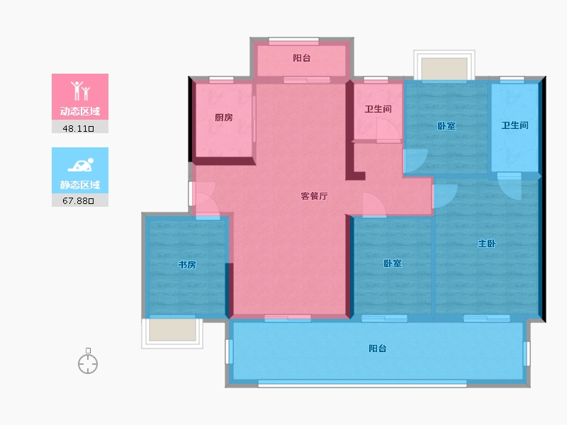 广西壮族自治区-南宁市-美的悦江府-91.96-户型库-动静分区