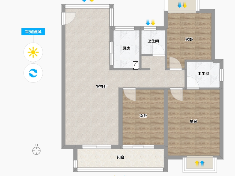 江西省-赣州市-高档小区-108.00-户型库-采光通风