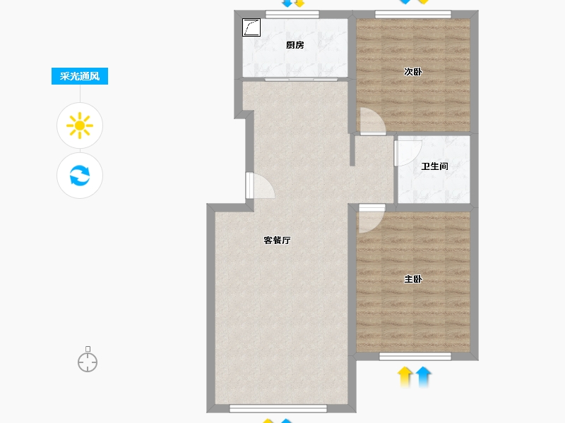 河北省-沧州市-书香华府-75.00-户型库-采光通风