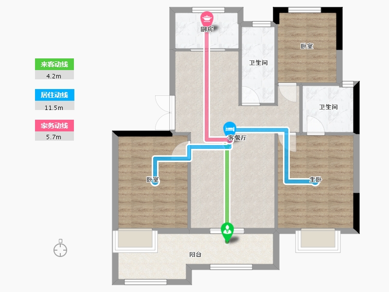 江苏省-盐城市-中庚香城世家-89.00-户型库-动静线