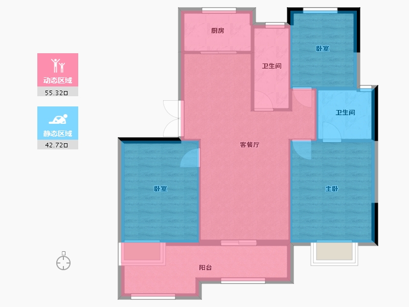 江苏省-盐城市-中庚香城世家-89.00-户型库-动静分区