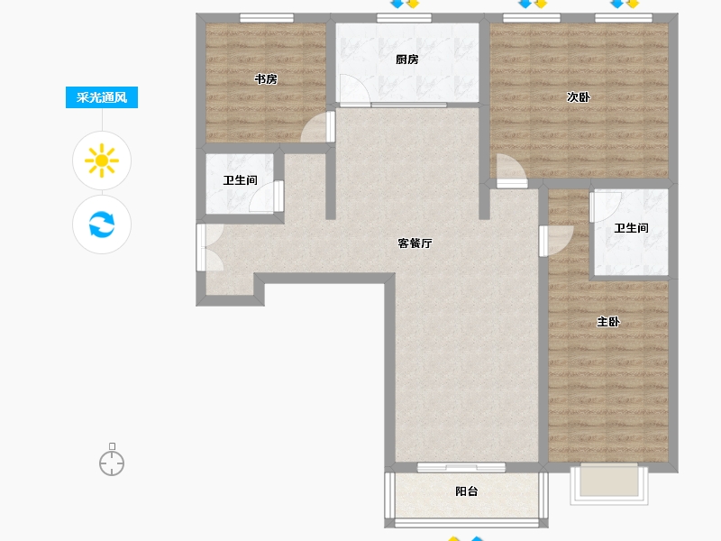 广西壮族自治区-桂林市-彰泰红-127.00-户型库-采光通风