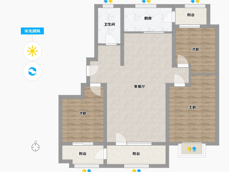 山东省-日照市-新时代华府-95.39-户型库-采光通风