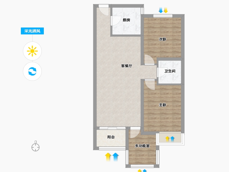 河北省-石家庄市-天鸿世家-75.07-户型库-采光通风