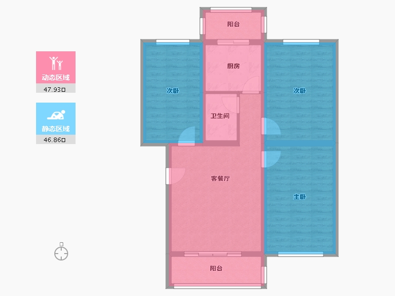 北京-北京市-彩俸北区6-8号-106.00-户型库-动静分区