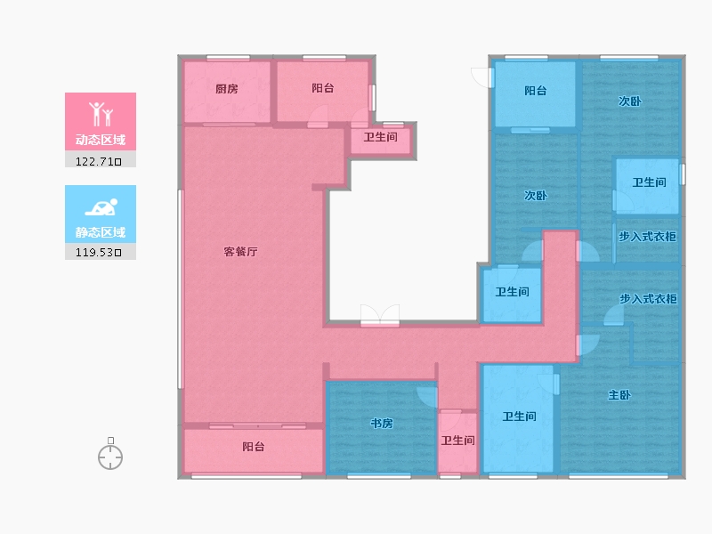 浙江省-温州市-多弗绿城·翠湖里-220.00-户型库-动静分区