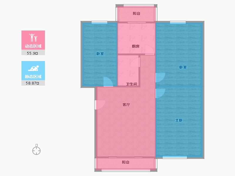 北京-北京市-彩俸北区-106.00-户型库-动静分区