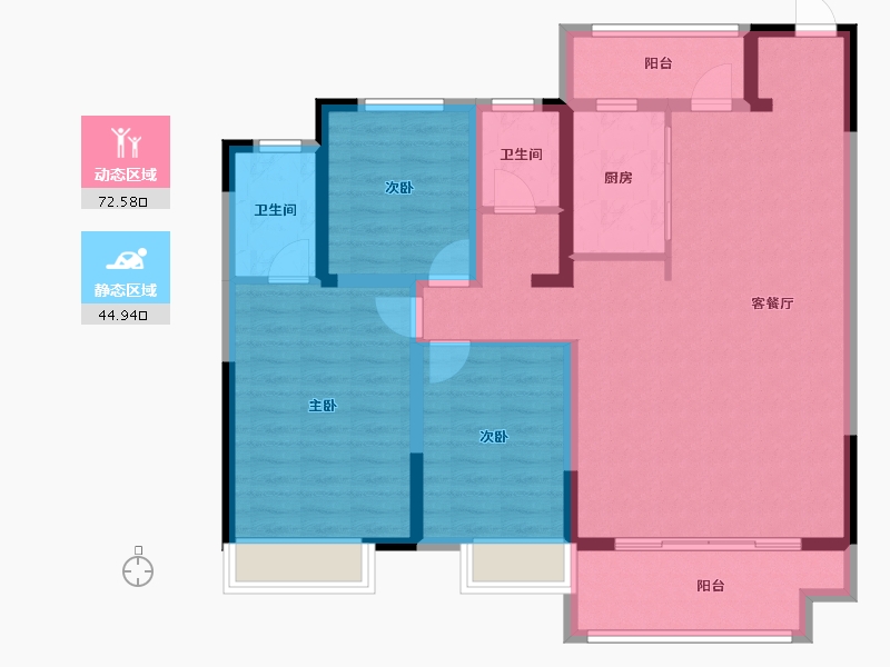 河南省-济源市-建业春天里-110.84-户型库-动静分区