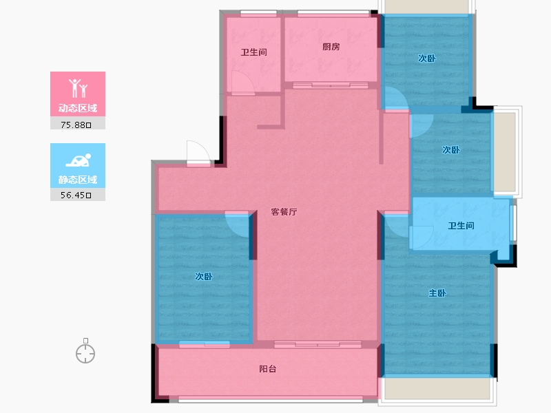 安徽省-六安市-天成金域华里-120.00-户型库-动静分区