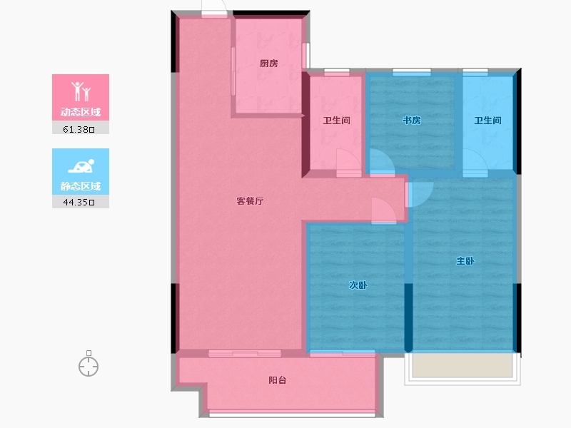 河南省-济源市-建业春天里-94.59-户型库-动静分区