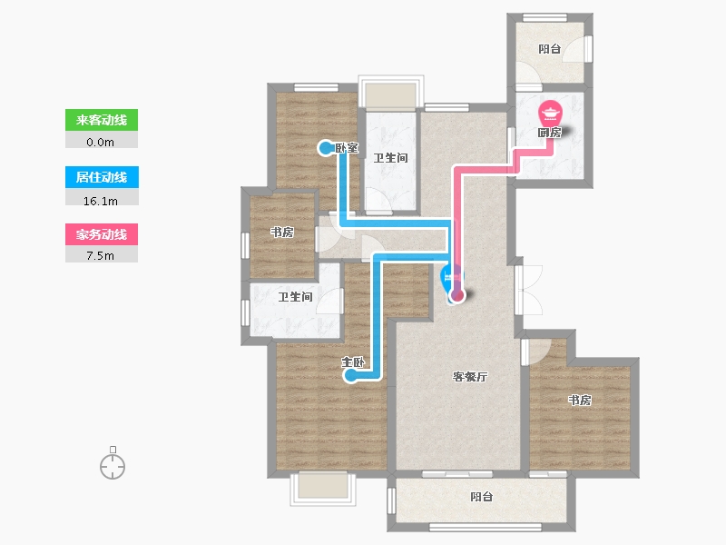 浙江省-杭州市-悦荣湾-133.00-户型库-动静线