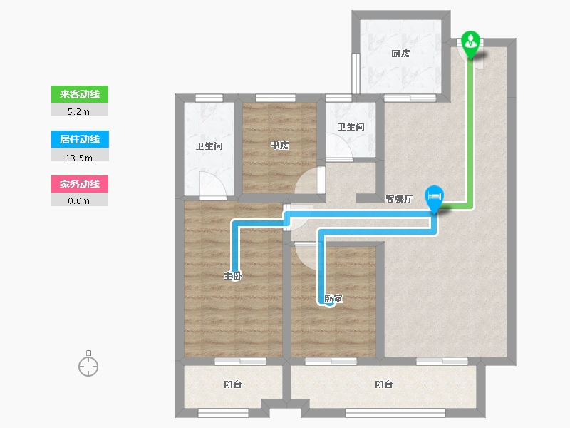 山西省-临汾市-梧桐里-90.00-户型库-动静线