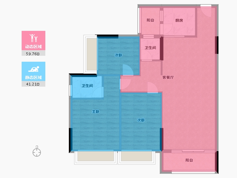 湖南省-郴州市-福城桃源-96.86-户型库-动静分区