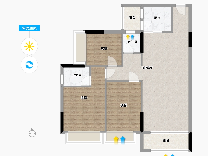 湖南省-郴州市-福城桃源-96.86-户型库-采光通风