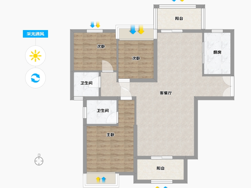 河南省-南阳市-新旭·京华府-90.00-户型库-采光通风