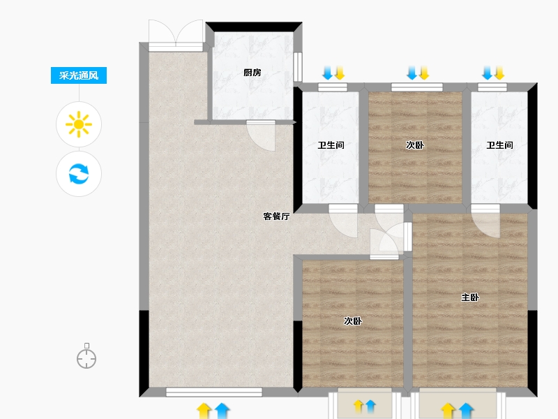 内蒙古自治区-通辽市-林语江南-98.00-户型库-采光通风