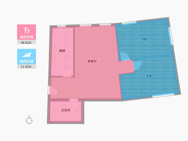 北京-北京市-后现代城-73.05-户型库-动静分区