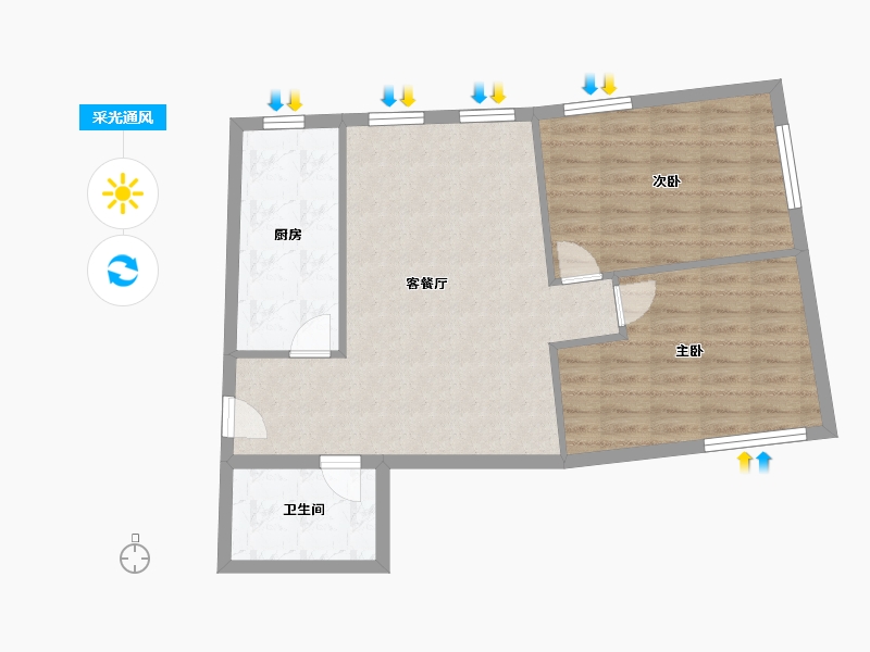 北京-北京市-后现代城-73.05-户型库-采光通风