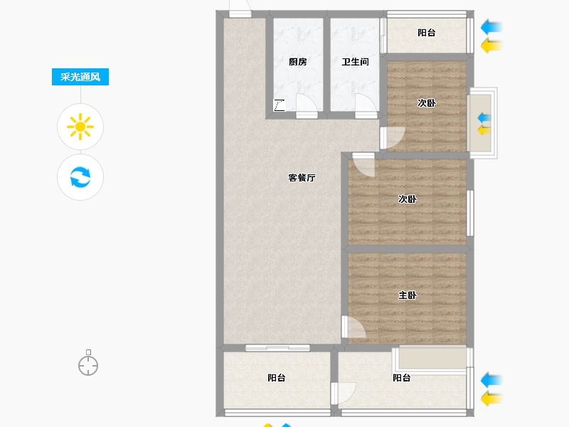 河南省-南阳市-星旺摩根·水韵绿城-110.00-户型库-采光通风