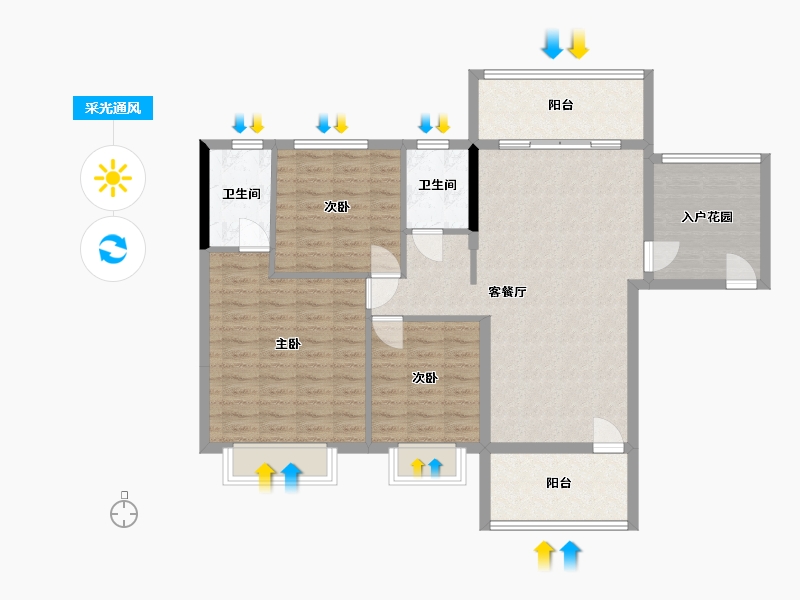 广西壮族自治区-桂林市-远峰新天地-102.00-户型库-采光通风