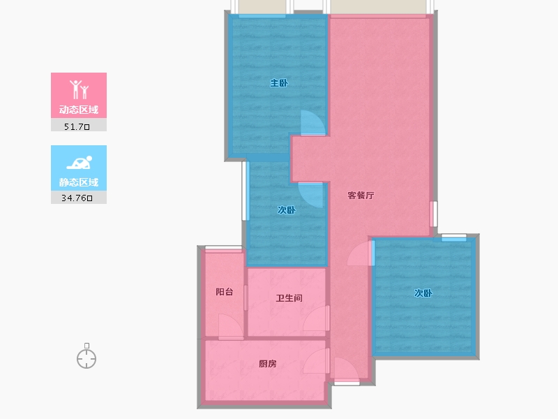 四川省-成都市-人居东湖长岛-78.00-户型库-动静分区