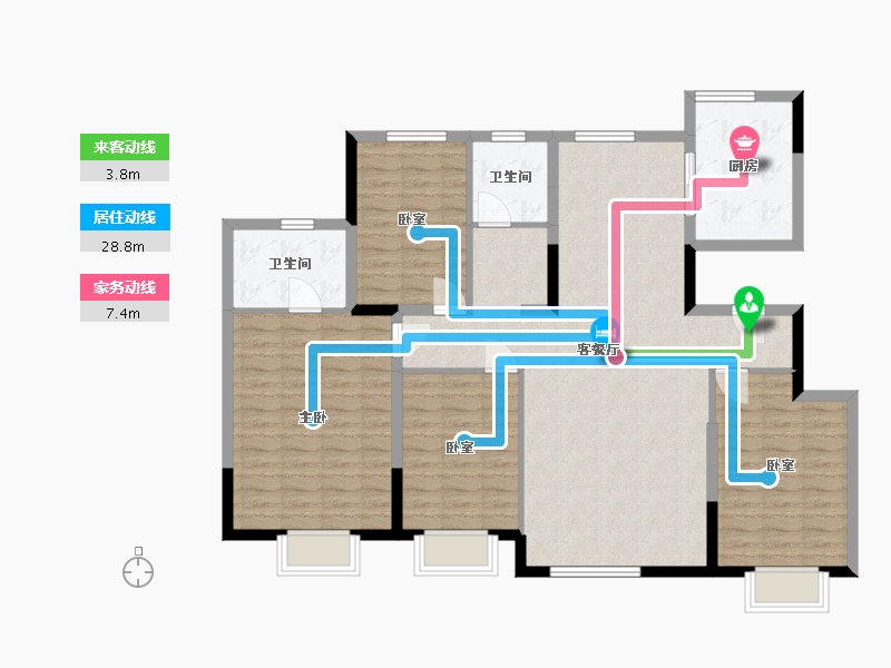 辽宁省-沈阳市-恒大西江天悦-119.60-户型库-动静线