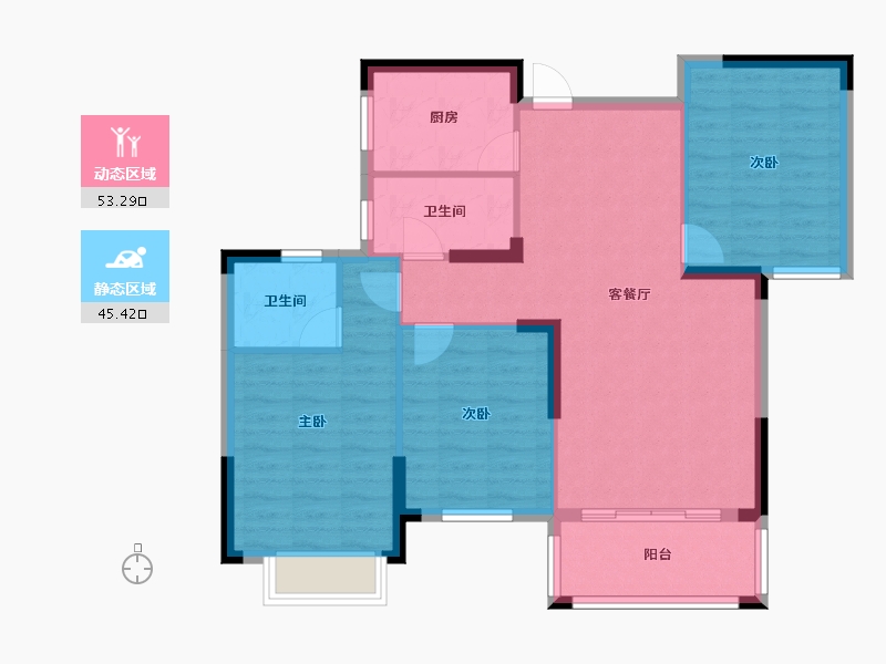 湖北省-随州市-随州市公园二号小区-95.00-户型库-动静分区