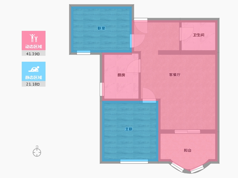 北京-北京市-黄南苑-55.30-户型库-动静分区