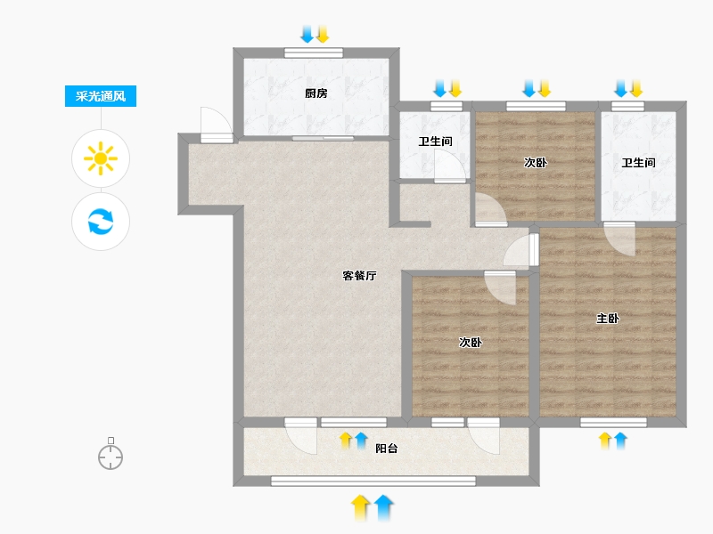 山东省-济南市-力高未来城-95.00-户型库-采光通风