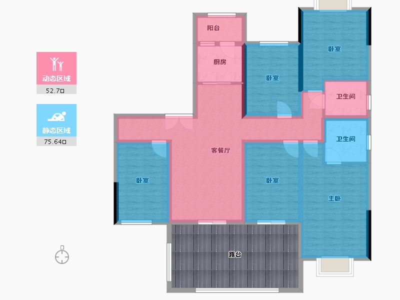 云南省-临沧市-海棠佳园-132.00-户型库-动静分区