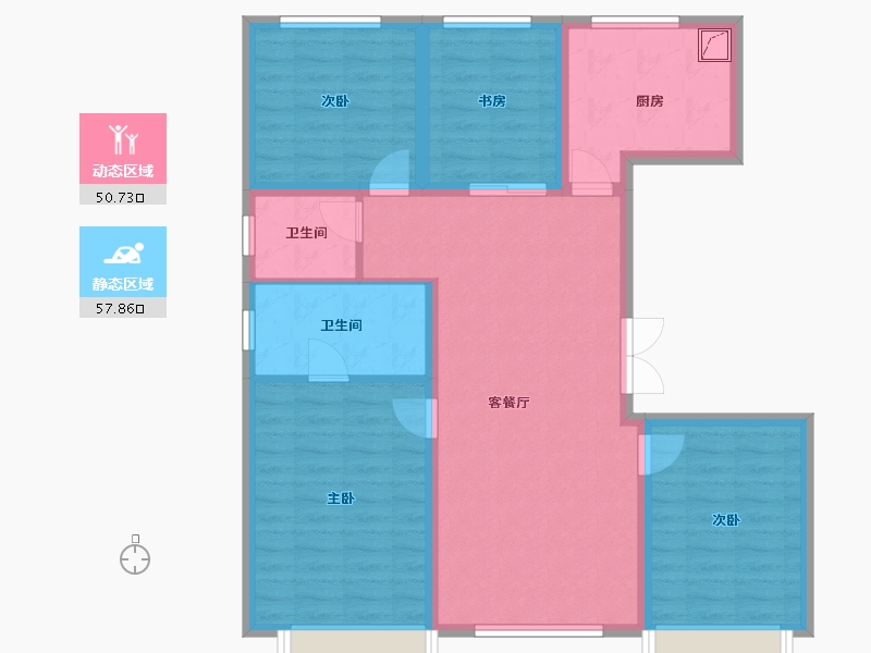 北京-北京市-东叁金茂府-145.00-户型库-动静分区