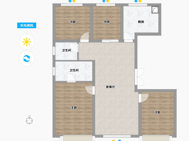 北京-北京市-东叁金茂府-145.00-户型库-采光通风