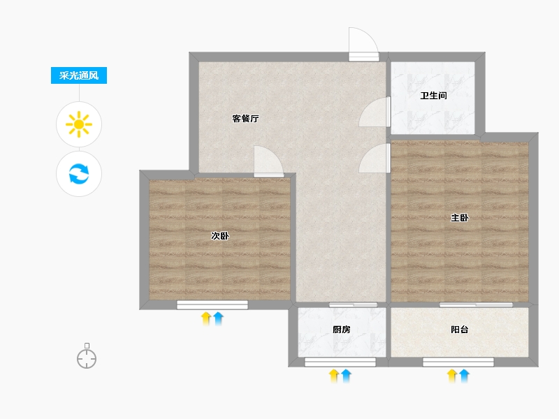 山东省-济南市-棋盘小区-73.13-户型库-采光通风