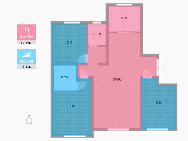 新疆维吾尔自治区-乌鲁木齐市-紫金城东湖左岸-97.20-户型库-动静分区