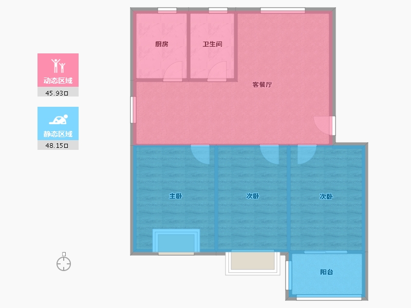 河南省-洛阳市-中油锦园-91.00-户型库-动静分区