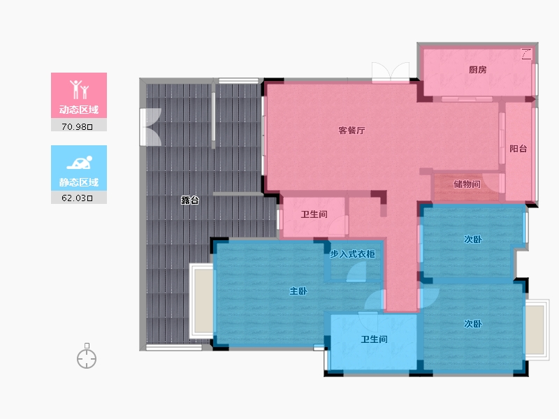 重庆-重庆市-财富中心国际公寓-A区-133.00-户型库-动静分区