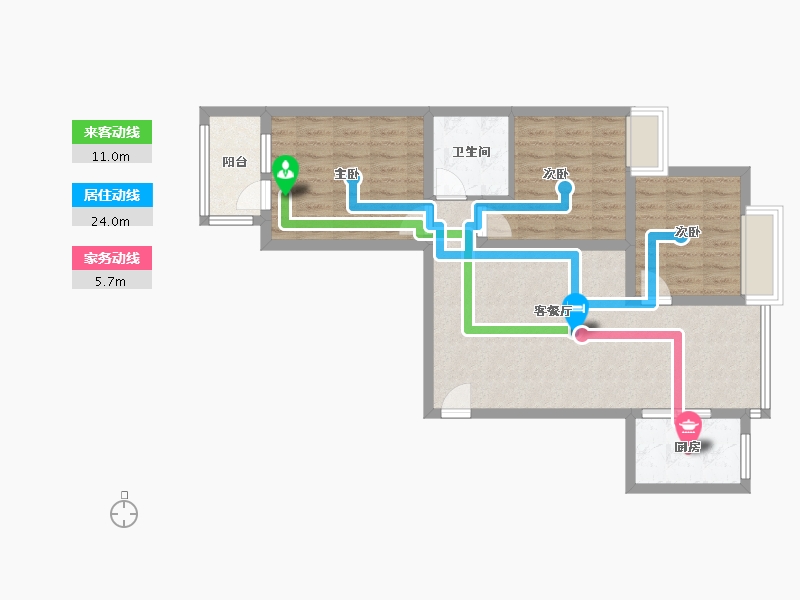 河北省-邯郸市-旺峰嘉苑-76.41-户型库-动静线