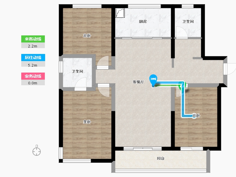 陕西省-西安市-碧馨苑-104.00-户型库-动静线