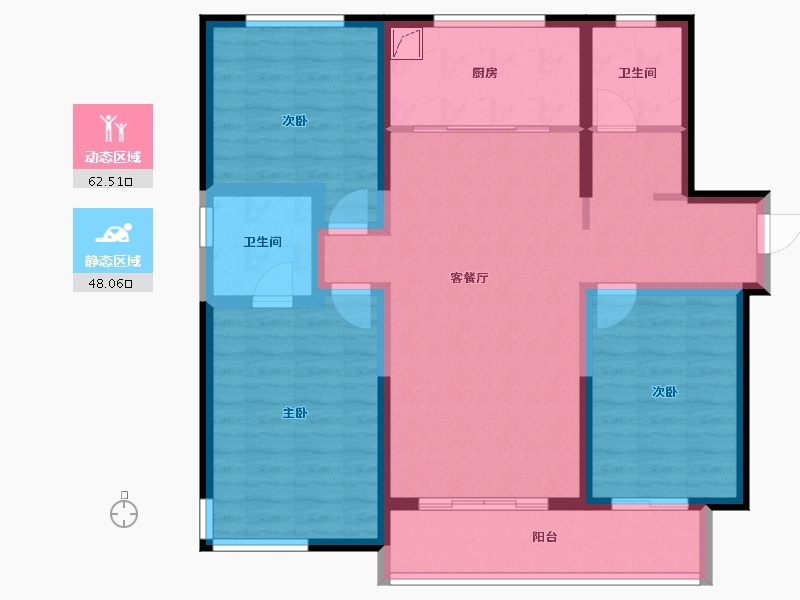 陕西省-西安市-碧馨苑-104.00-户型库-动静分区