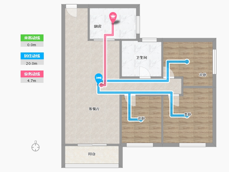 陕西省-咸阳市-金泰丝路花城-75.00-户型库-动静线