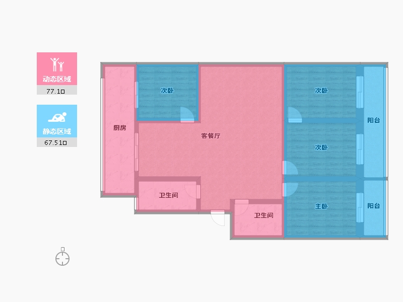 山西省-太原市-半坡西街小区-132.00-户型库-动静分区