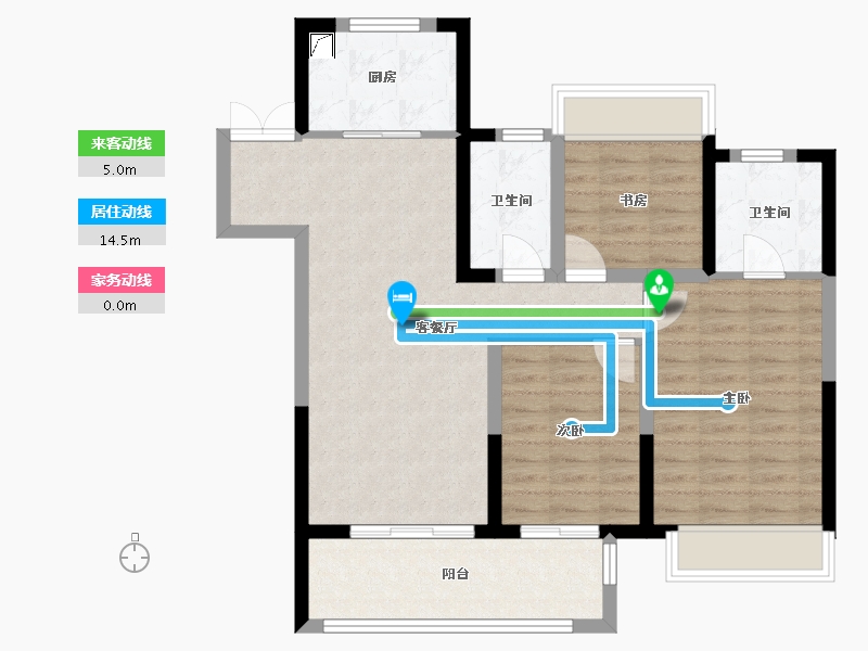 安徽省-六安市-新城吾悦广场，吾悦华府-100.00-户型库-动静线