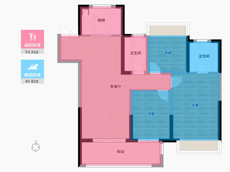 安徽省-六安市-新城吾悦广场，吾悦华府-100.00-户型库-动静分区