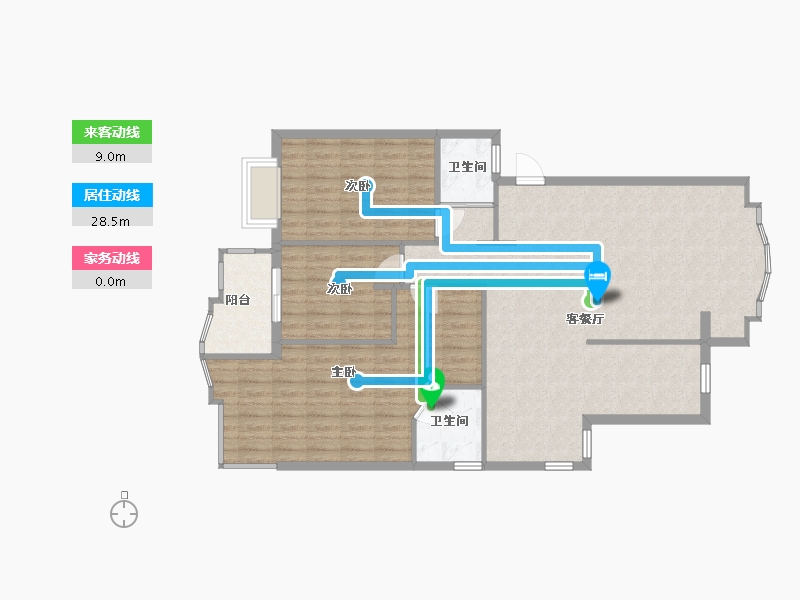 福建省-福州市-金山碧水三期(冬馨苑)-12栋-119.80-户型库-动静线